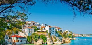 the Old part in town of island Skiathos in Greece