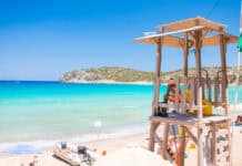 Greek beach with lifeguard, source: Shutterstock