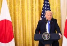 Trump with Japan flag, source: Joshua Sukoff / Shutterstock.com