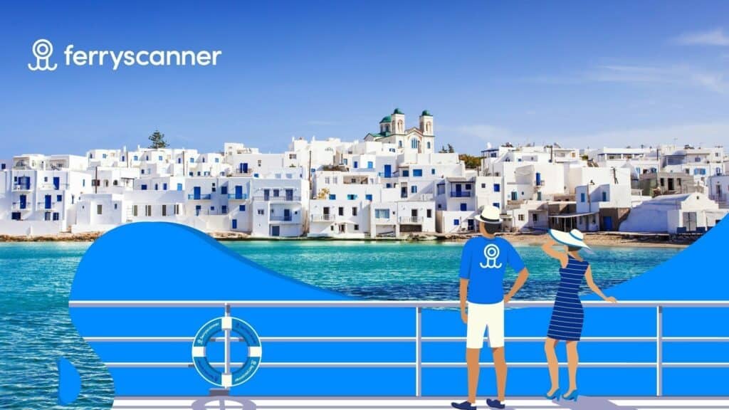 Ferryscanner, travelers on ship to greek island