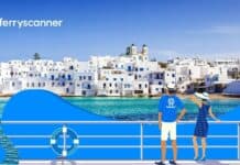 Ferryscanner, travelers on ship to greek island