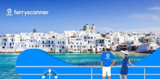 Ferryscanner, travelers on ship to greek island