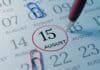 August 15th on calendar, source: Shutterstock