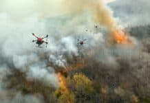 drones above fire, source: Shutterstock