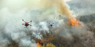 drones above fire, source: Shutterstock