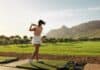 woman playing golf
