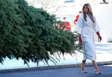 Η Μελάνια υποδέχτηκε το χριστουγεννιάτικο δέντρο στο Λευκό Οίκο