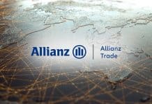 Allianz Trade, logo on map