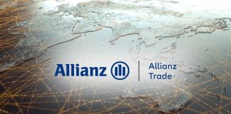 Allianz Trade, logo on map