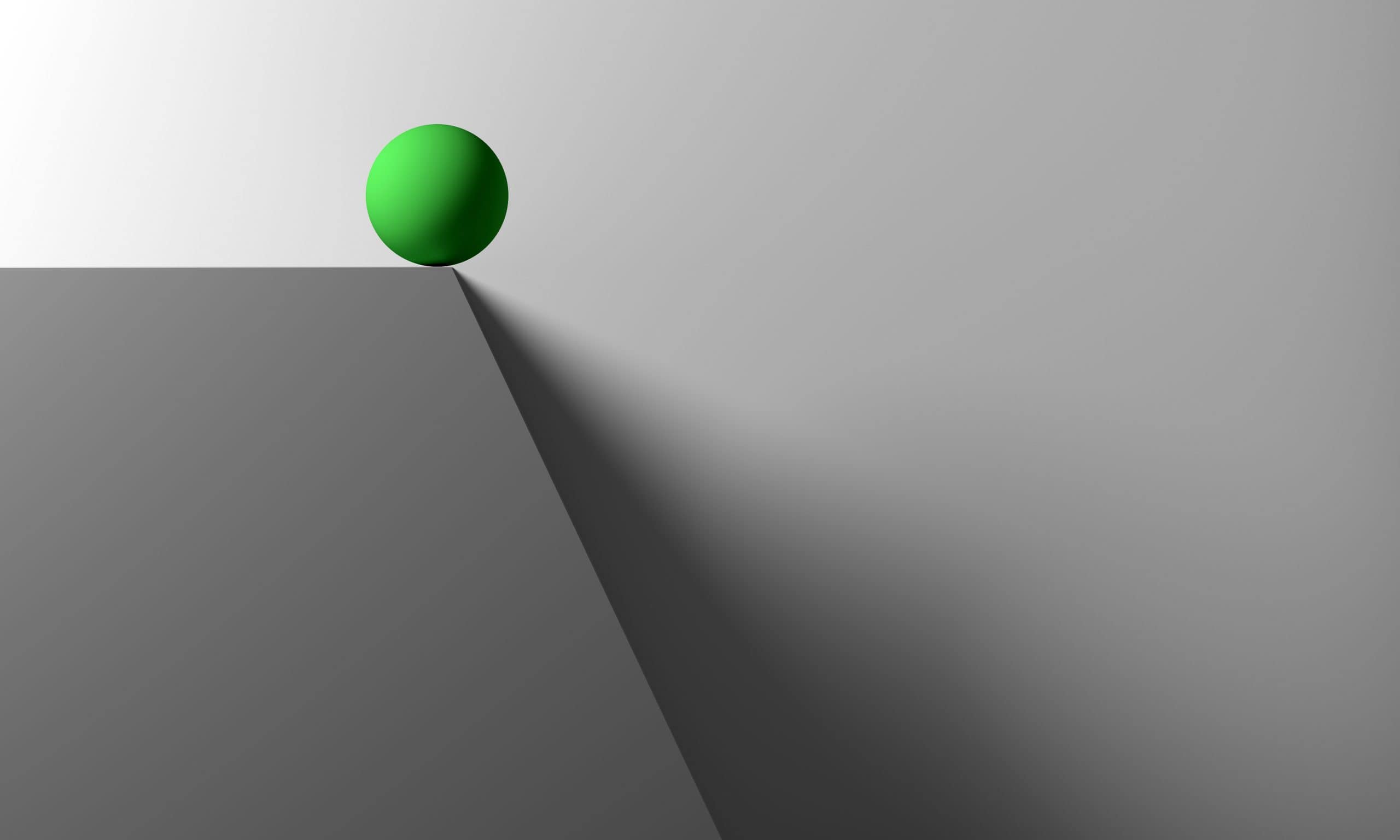 The,Ball,Is,At,The,Very,Edge,Of,The,Slope. Ball on the edge, source: Shutterstock